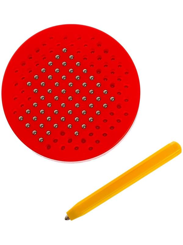 Планшет обучающий «Магнитное рисование», 120 отверстий, с креплением на обороте, цвет красный