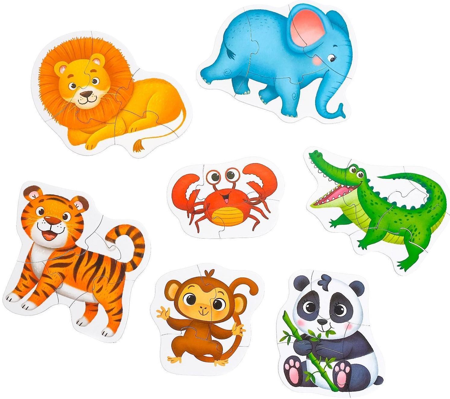 Макси-пазлы в металлической коробке «Такие разные зверята», 29 деталей