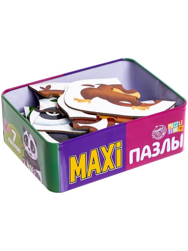 Макси-пазлы в металлической коробке «Такие разные зверята», 29 деталей