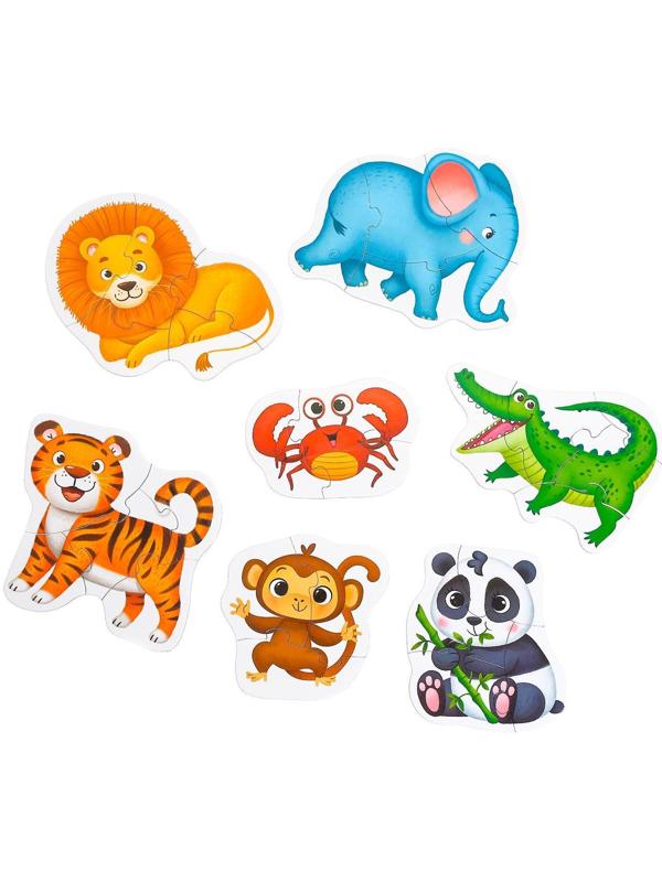 Макси-пазлы в металлической коробке «Такие разные зверята», 29 деталей