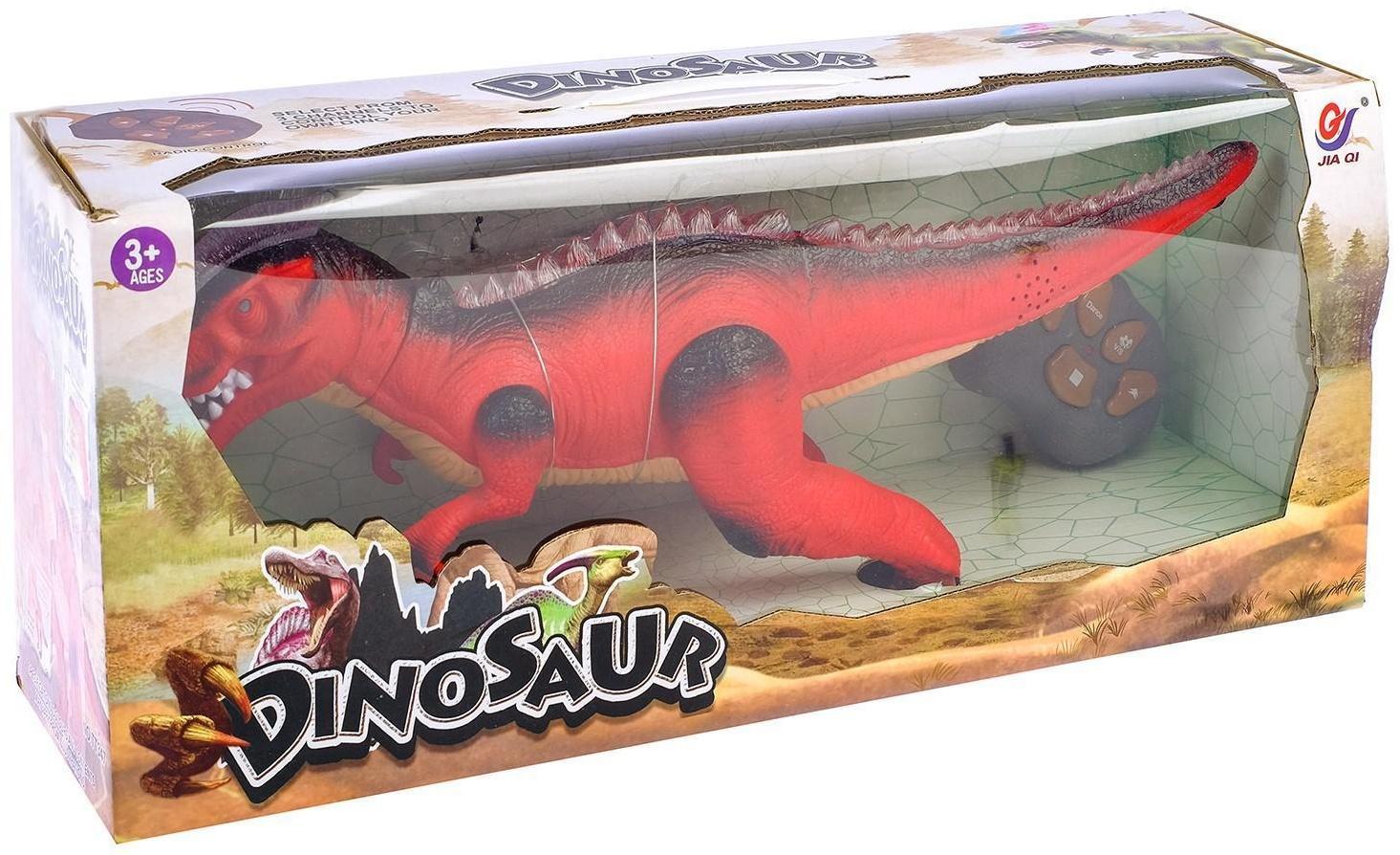 Динозавр радиоуправляемый «T-Rex», световые и звуковые эффекты, работает от батареек, цвет красный