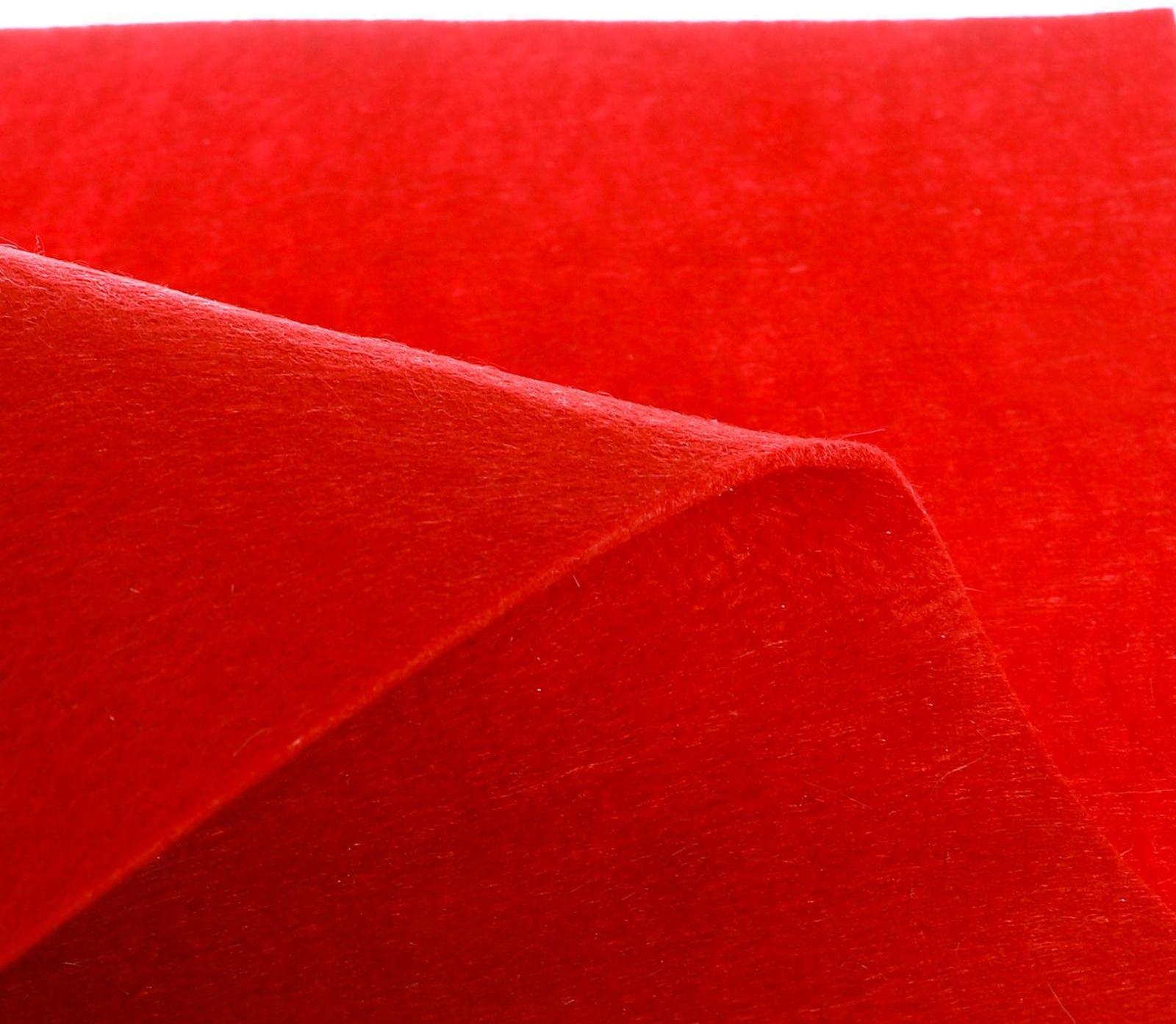 Лоскут для рукоделия, 50 х 50 см, фетр красный, 160 гр/м²