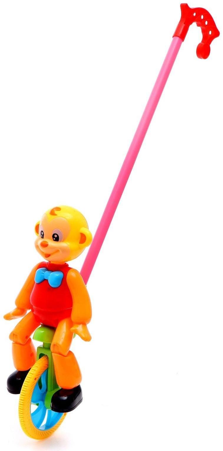 Каталка на палочке «Цирковая обезьянка», МИКС