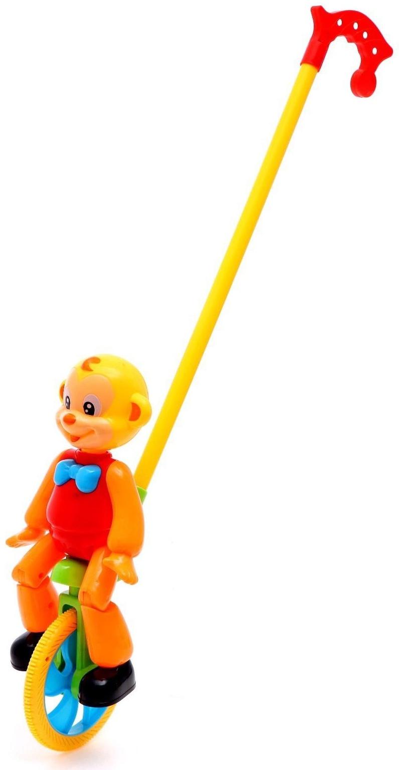 Каталка на палочке «Цирковая обезьянка», МИКС