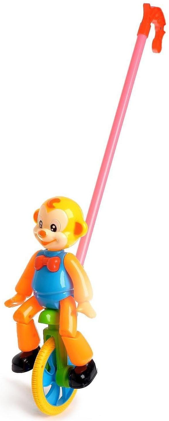 Каталка на палочке «Цирковая обезьянка», МИКС