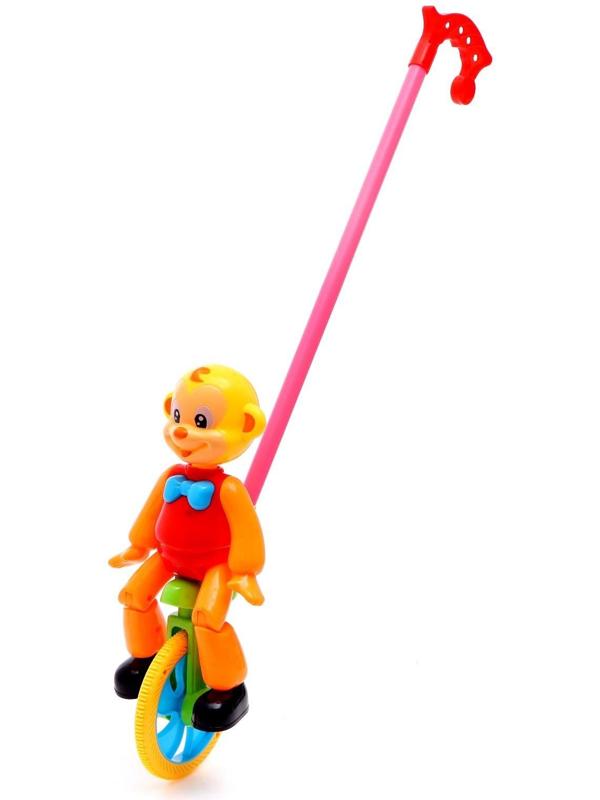 Каталка на палочке «Цирковая обезьянка», МИКС