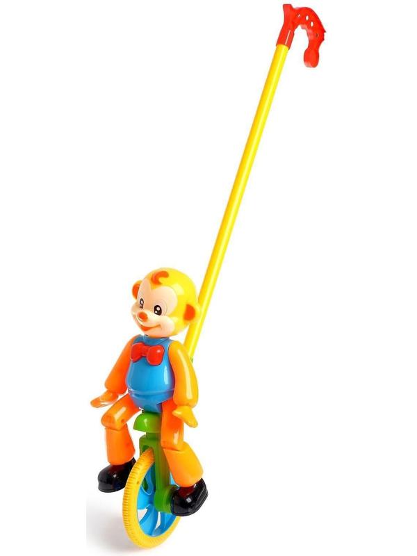 Каталка на палочке «Цирковая обезьянка», МИКС