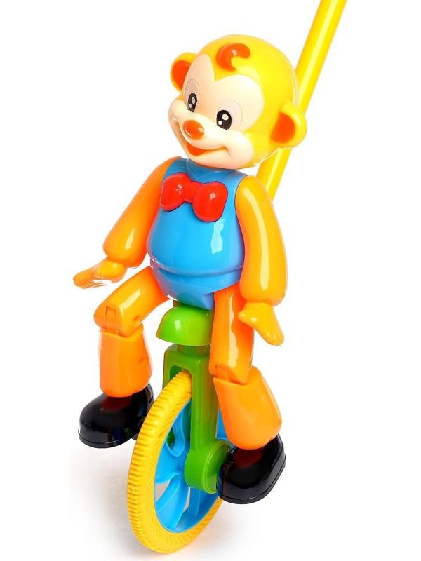 Каталка на палочке «Цирковая обезьянка», МИКС