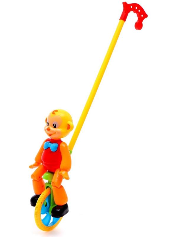 Каталка на палочке «Цирковая обезьянка», МИКС