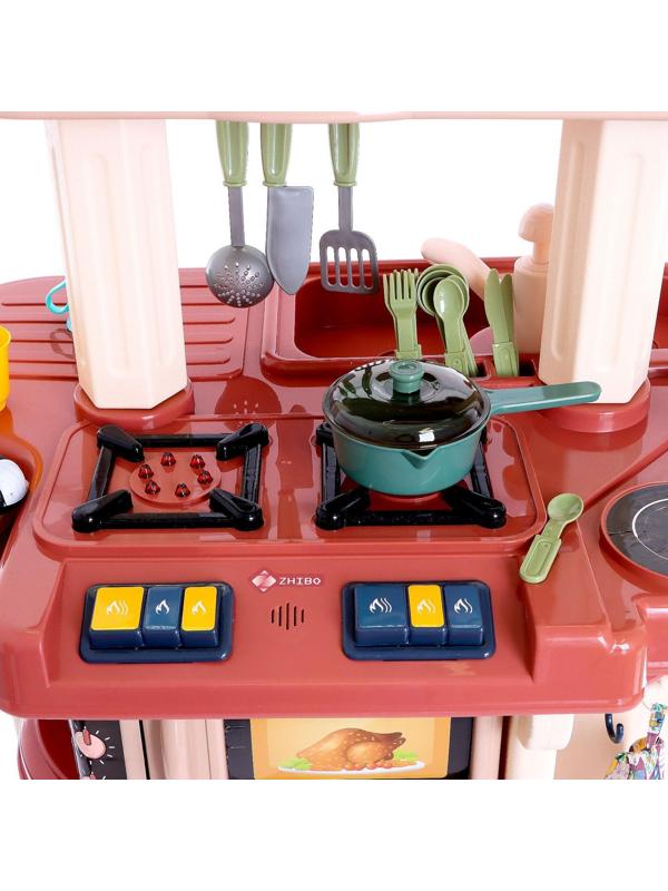 Игровой набор «Большая кухня», двусторонняя, свет, звук, пар, вода, 70 предметов