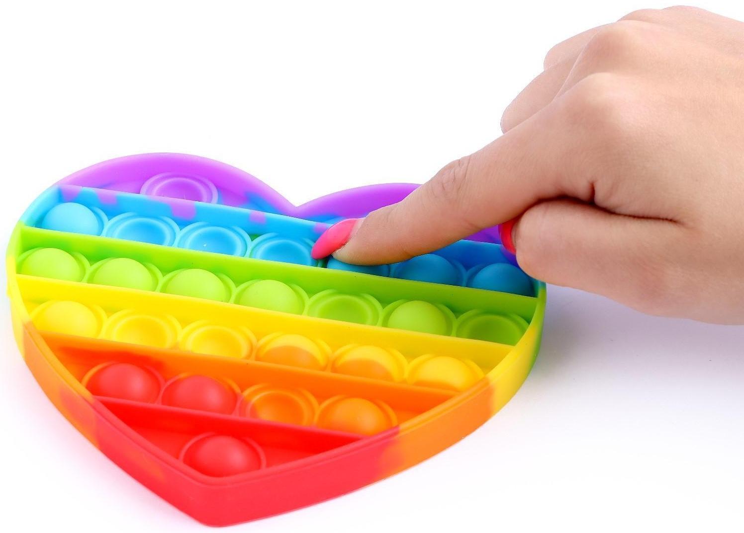 Антистресс игрушка «POP IT», сердце, радуга