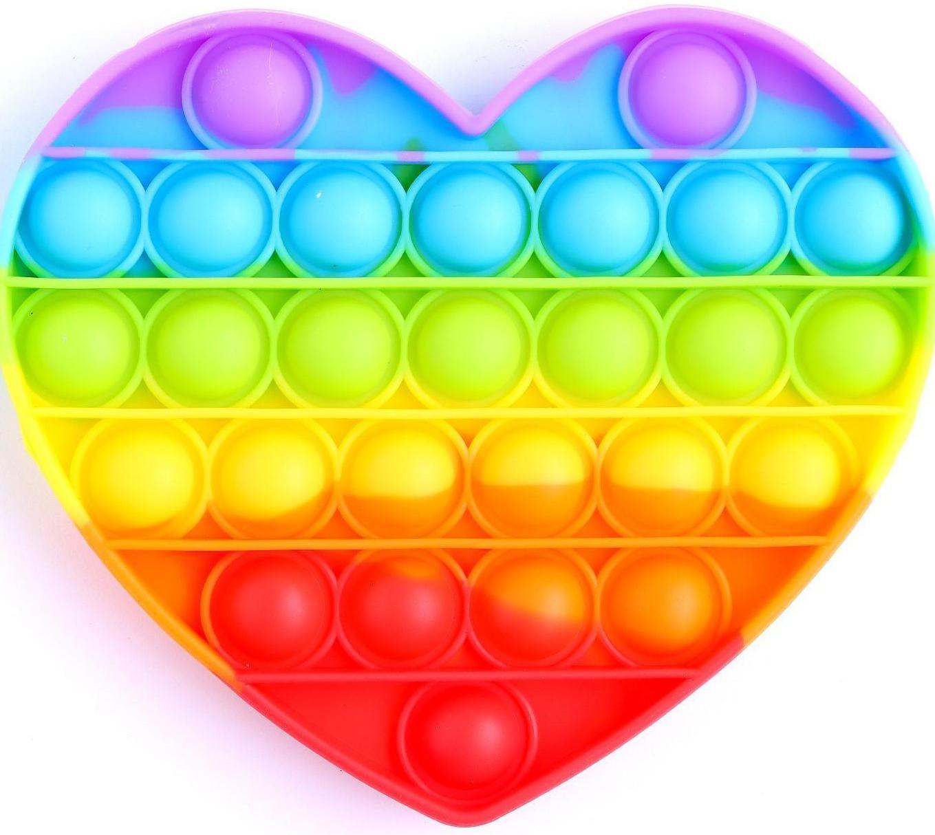 Антистресс игрушка «POP IT», сердце, радуга