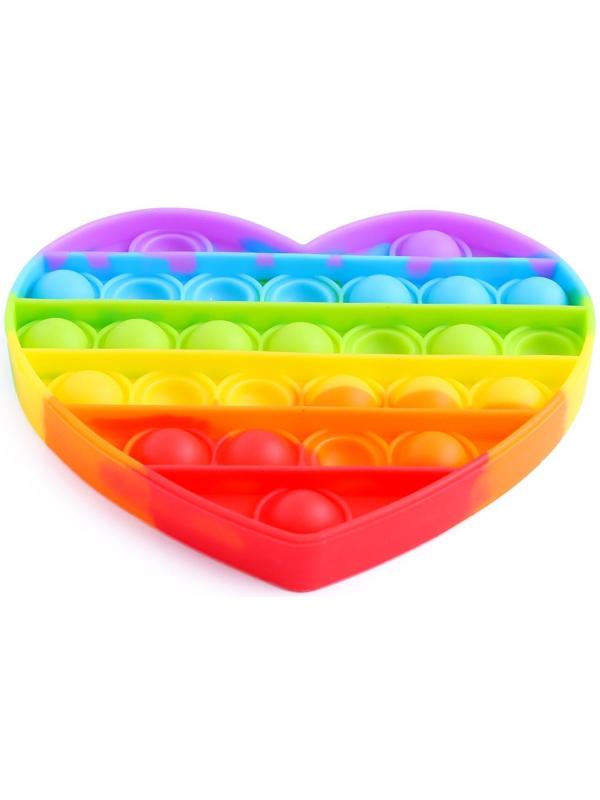 Антистресс игрушка «POP IT», сердце, радуга