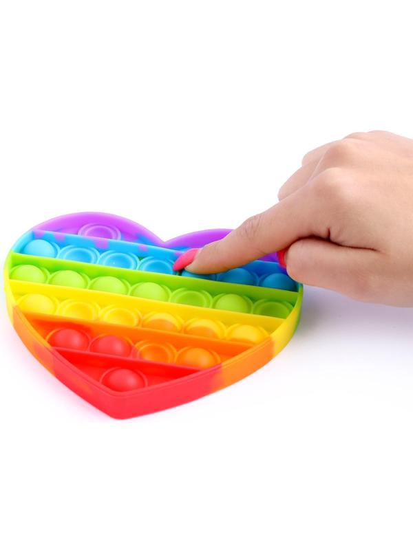 Антистресс игрушка «POP IT», сердце, радуга