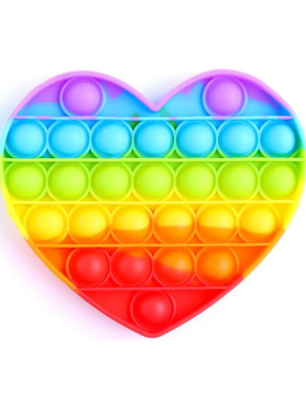 Антистресс игрушка «POP IT», сердце, радуга