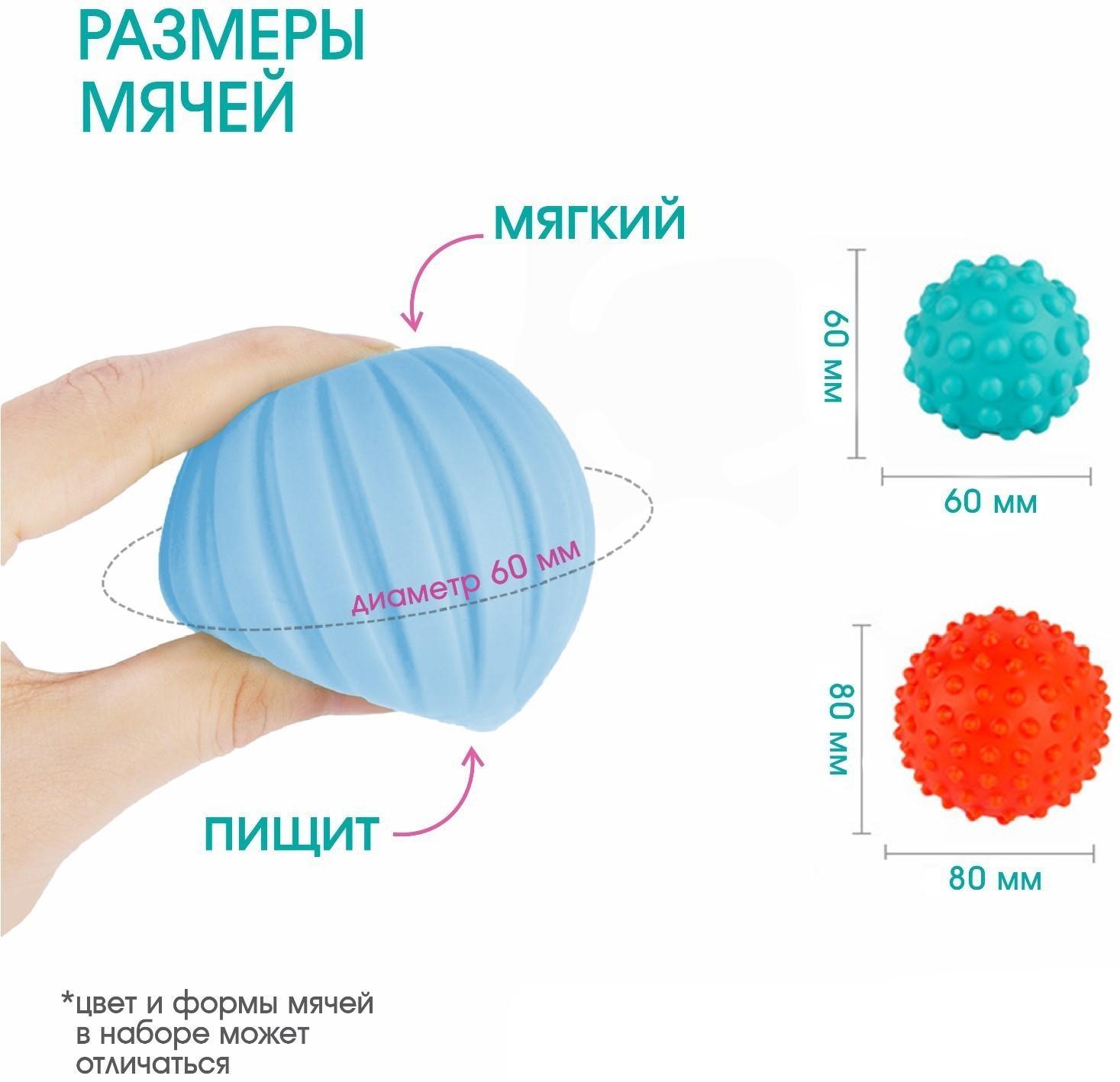 Подарочный набор массажных развивающих мячиков «Единорог» 3 шт., цвета/формы МИКС