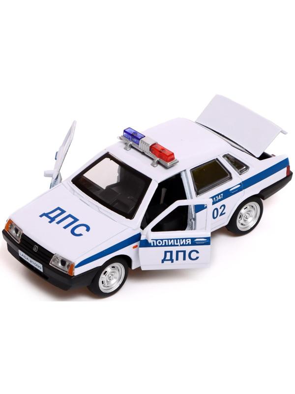 Машина металлическая LADA-21099 «Спутник полиция», 12 см, открываются двери и багажник, цвет белый