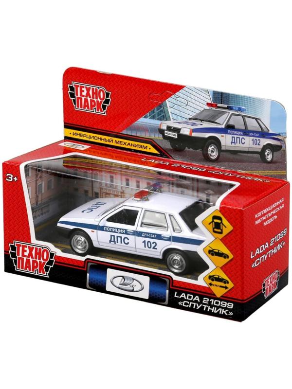 Машина металлическая LADA-21099 «Спутник полиция», 12 см, открываются двери и багажник, цвет белый