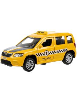 Машина металлическая Skoda Yeti такси», 12 см, световые и звуковые эффекты, открываются двери и багажник, инерция