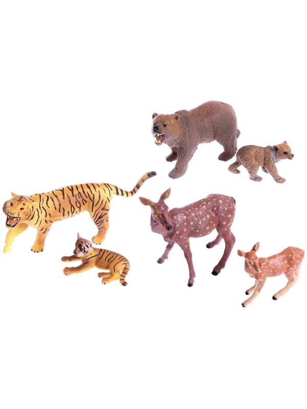 Набор диких животных «Дети и родители», 6 фигурок