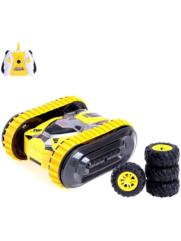 Машина-перевёртыш радиоуправляемая «Атом», работает от аккумулятора, цвет жёлтый