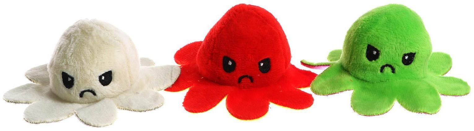 Мягкая игрушка-трансформер «Осьминог-перевёртыш», 7 см, на брелоке, перевёртыш, цвета МИКС