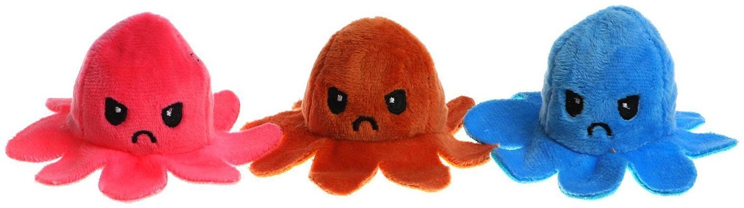 Мягкая игрушка-трансформер «Осьминог-перевёртыш», 7 см, на брелоке, перевёртыш, цвета МИКС