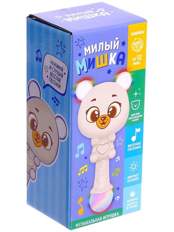 Музыкальная игрушка «Милый мишка», звук, свет, цвет белый