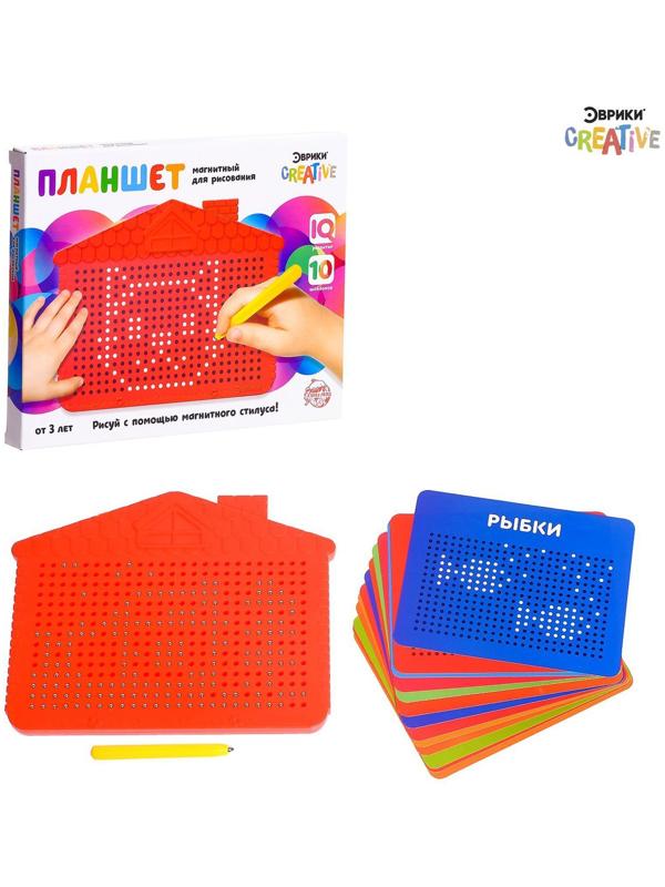 Планшет обучающий «Магнитное рисование», цвет красный, 375 отверстий