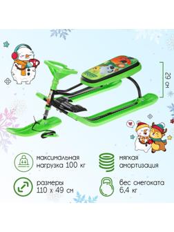 Снегокат «Тимка спорт 2 Ми-ми-мишки», ТС2/ММ2, цвет зелёный/чёрный