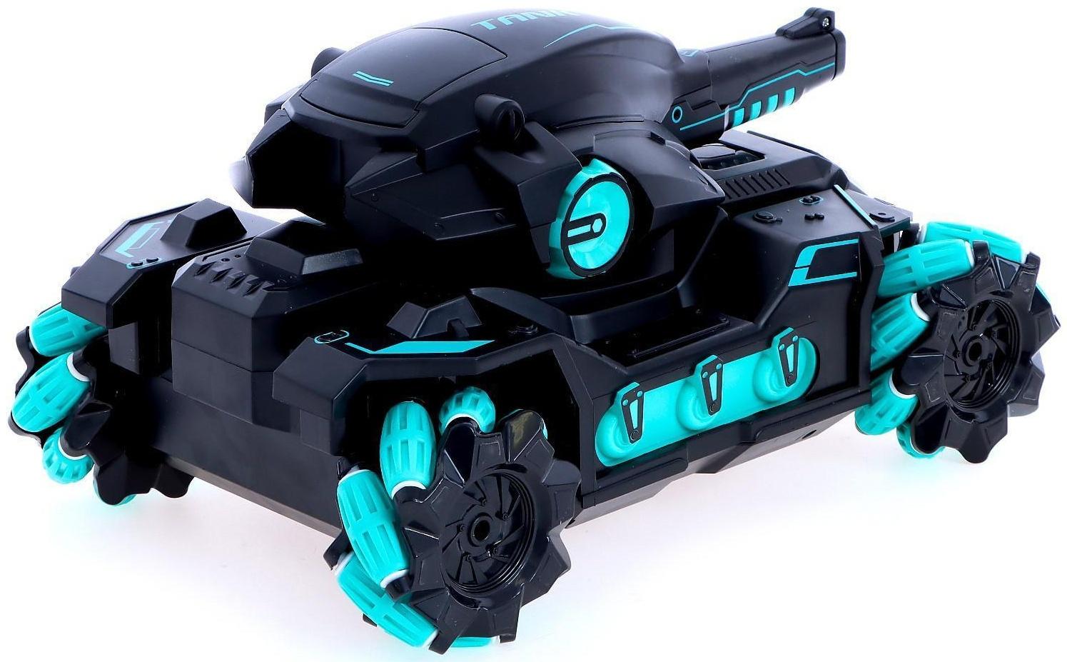 Радиоуправляемый танк Hengde «Tanl Fight» HD3988, управление жестами, стреляет гелевыми пулями, звук / Черно-синий