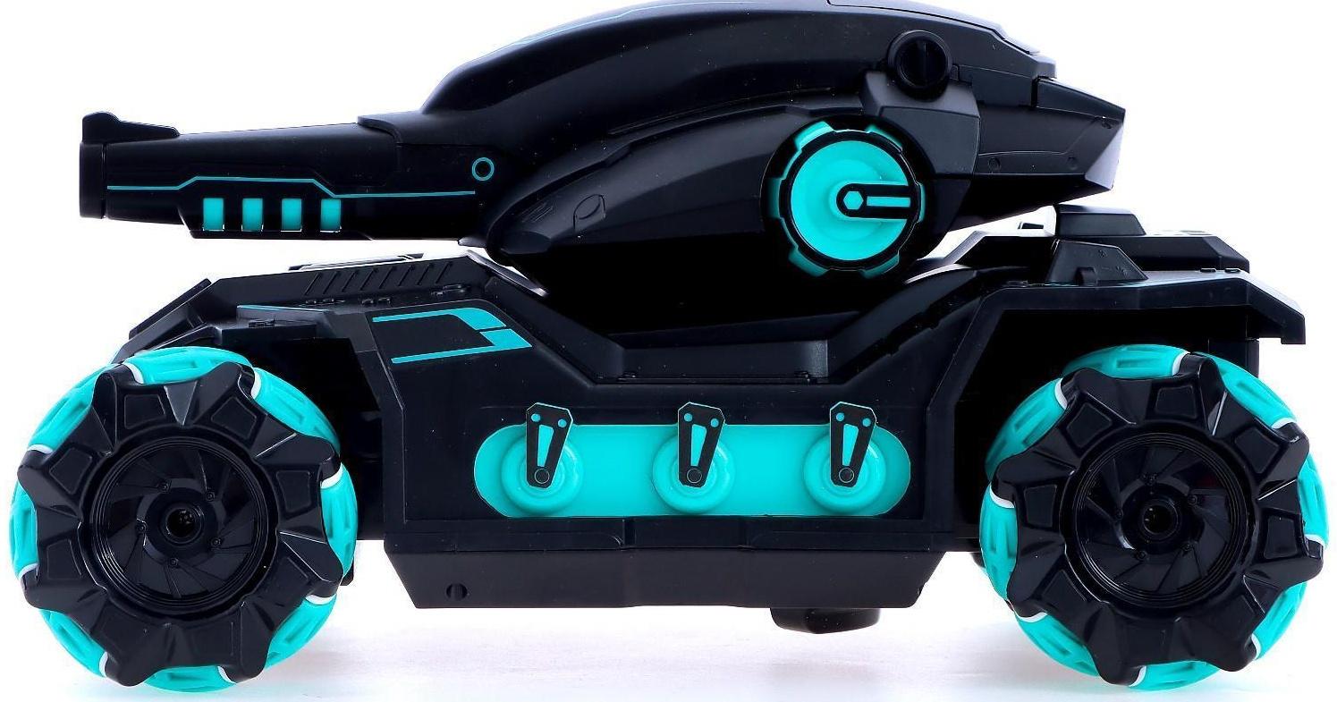 Радиоуправляемый танк Hengde «Tanl Fight» HD3988, управление жестами, стреляет гелевыми пулями, звук / Черно-синий