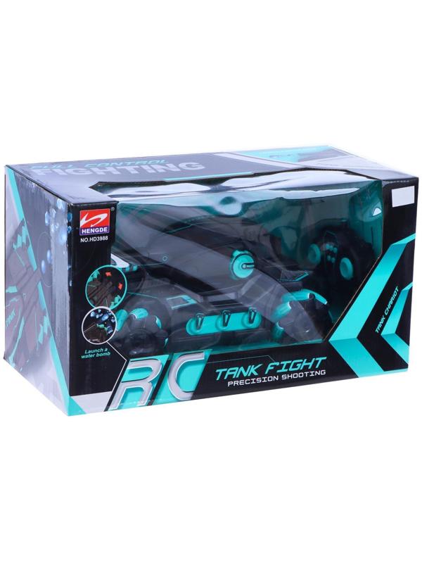 Радиоуправляемый танк Hengde «Tanl Fight» HD3988, управление жестами, стреляет гелевыми пулями, звук / Черно-синий