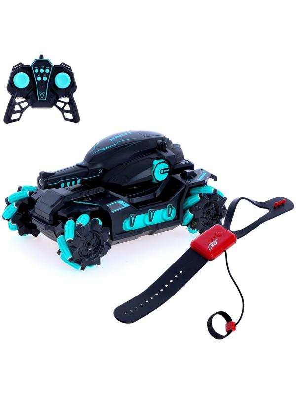 Радиоуправляемый танк Hengde «Tanl Fight» HD3988, управление жестами, стреляет гелевыми пулями, звук / Черно-синий