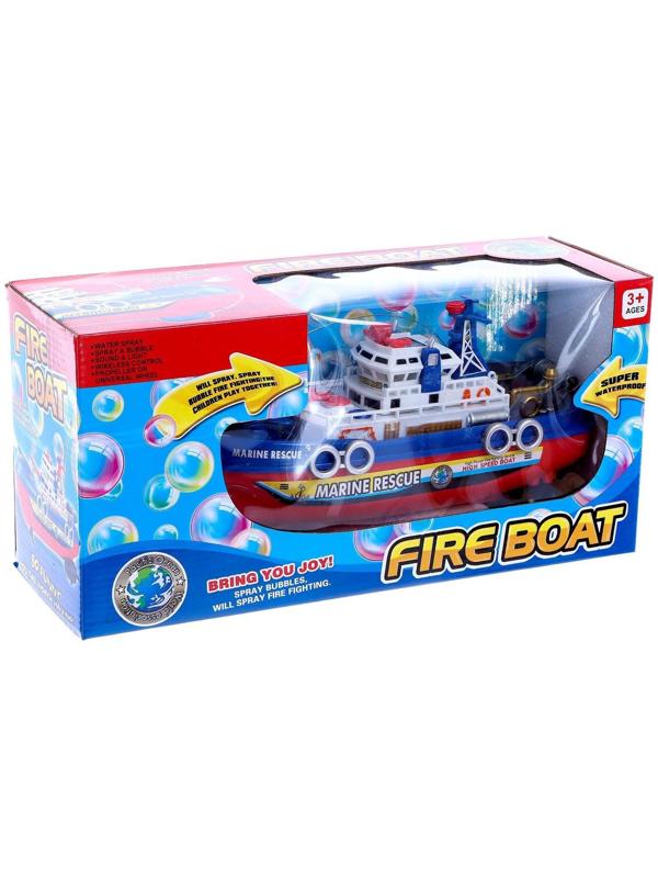 Катер радиоуправляемый «Пожарная охрана», световые и звуковые эффекты, стреляет водой