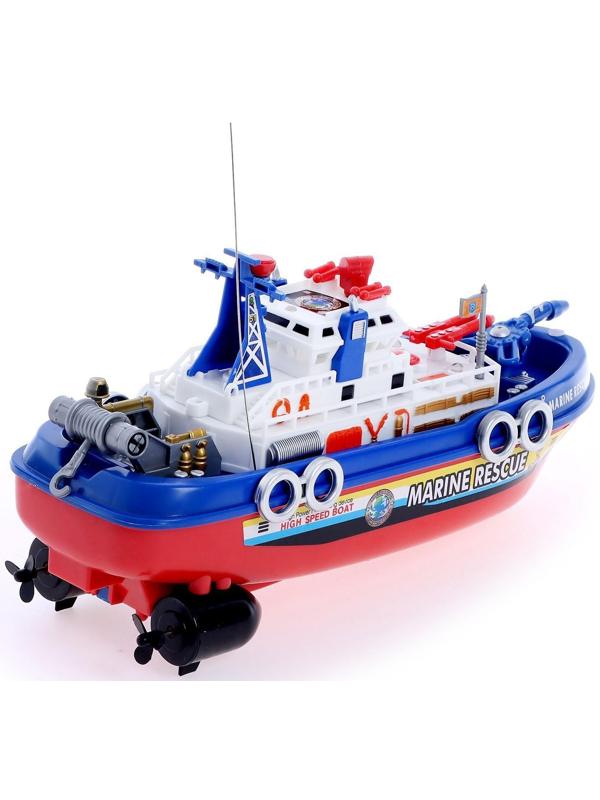 Катер радиоуправляемый «Пожарная охрана», световые и звуковые эффекты, стреляет водой