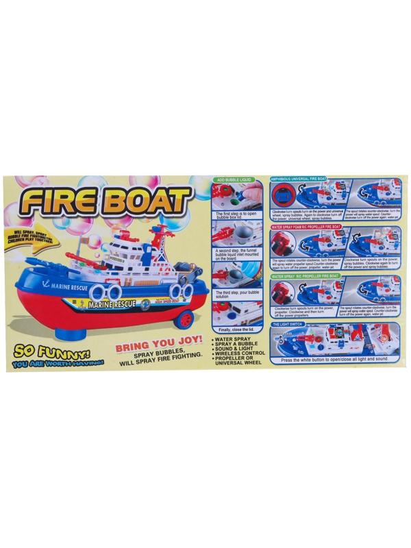 Катер радиоуправляемый «Пожарная охрана», световые и звуковые эффекты, стреляет водой