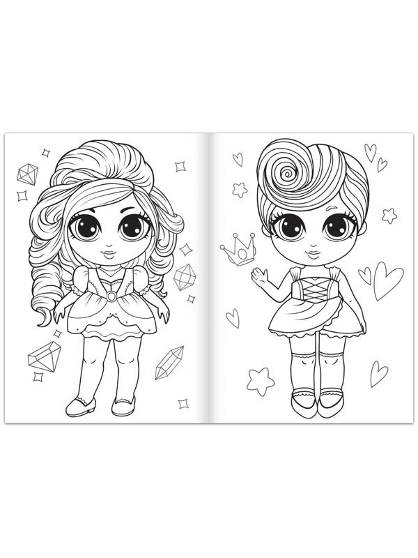 Набор раскрасок для девочек «Стильные девчонки», 4 шт. по 16 стр., формат А4
