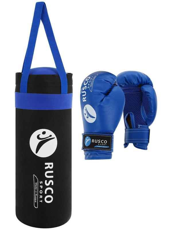 Набор бокс. начинающих RUSCO SPORT, черно-синий (6 OZ)