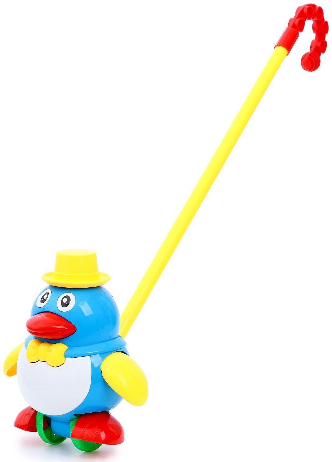 Каталка на палочке «Пингвин», цвета МИКС