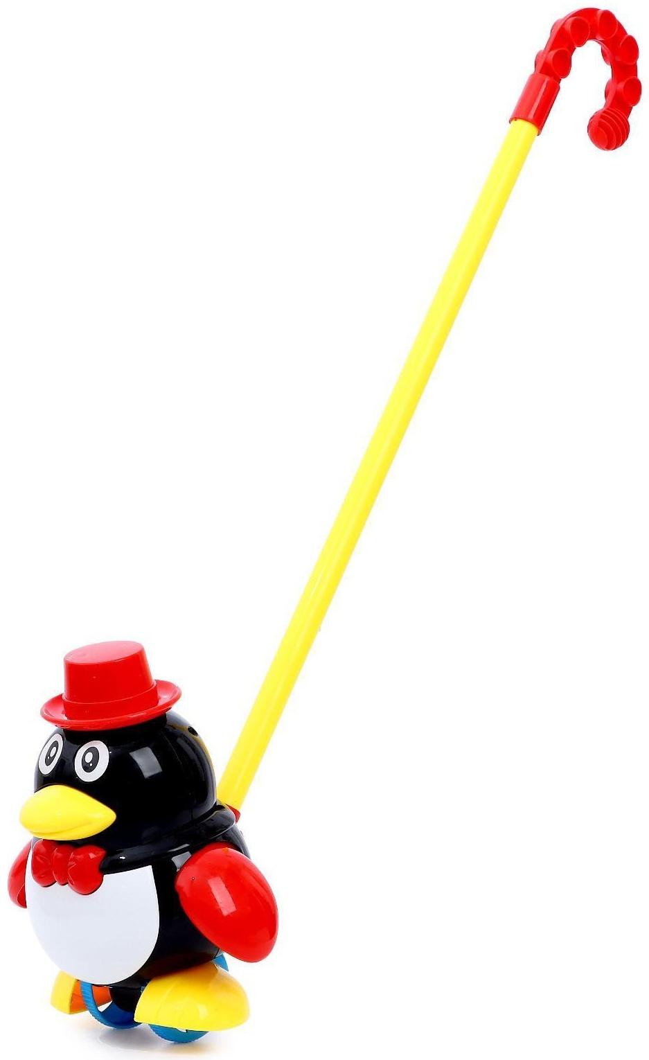 Каталка на палочке «Пингвин», цвета МИКС