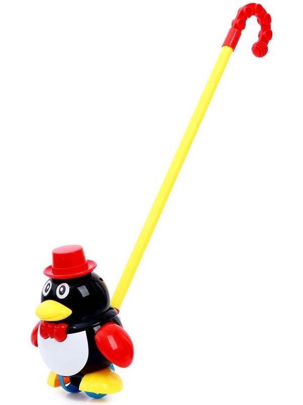 Каталка на палочке «Пингвин», цвета МИКС