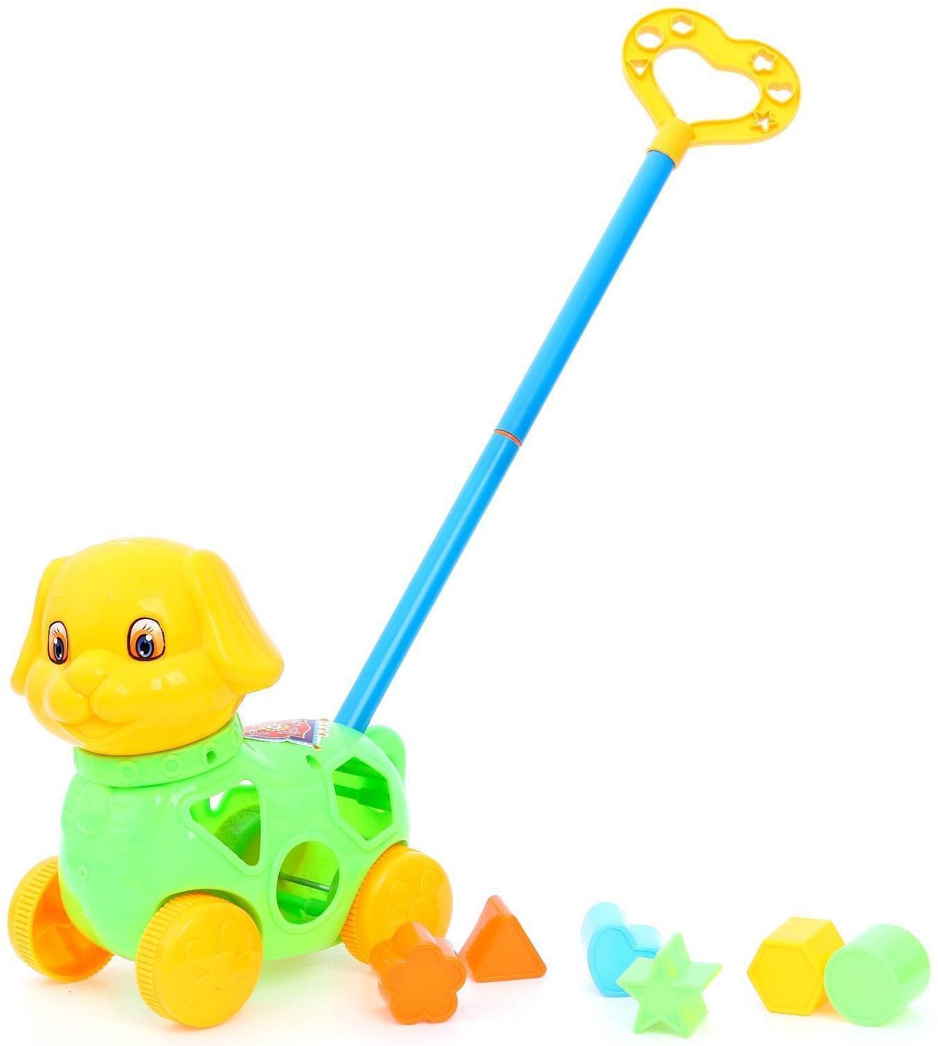 Каталка на палочке «Собачка», с сортером, цвета МИКС