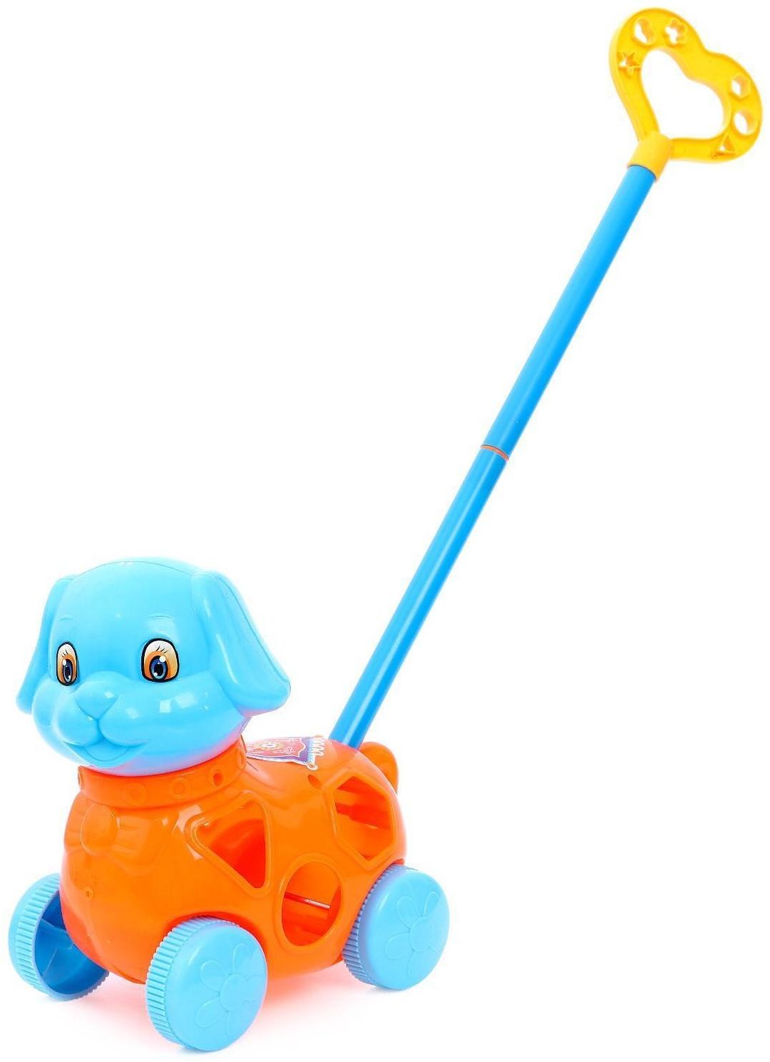 Каталка на палочке «Собачка», с сортером, цвета МИКС