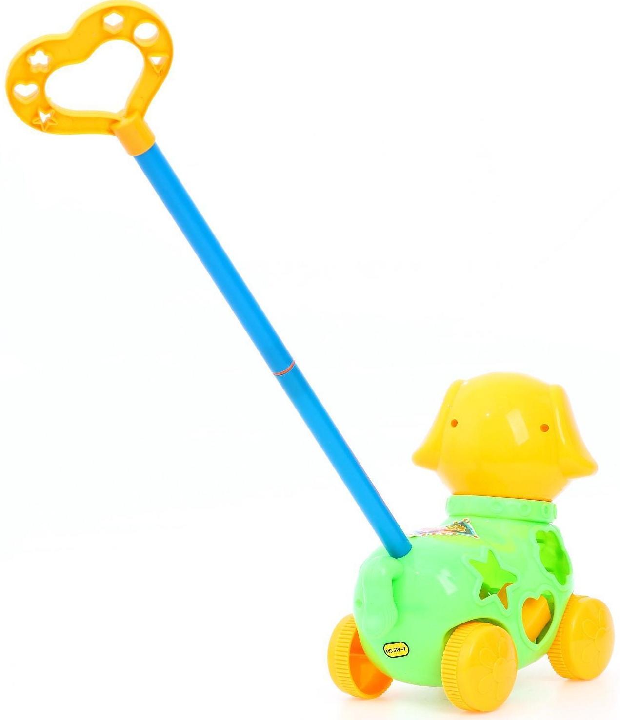 Каталка на палочке «Собачка», с сортером, цвета МИКС