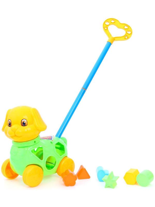 Каталка на палочке «Собачка», с сортером, цвета МИКС