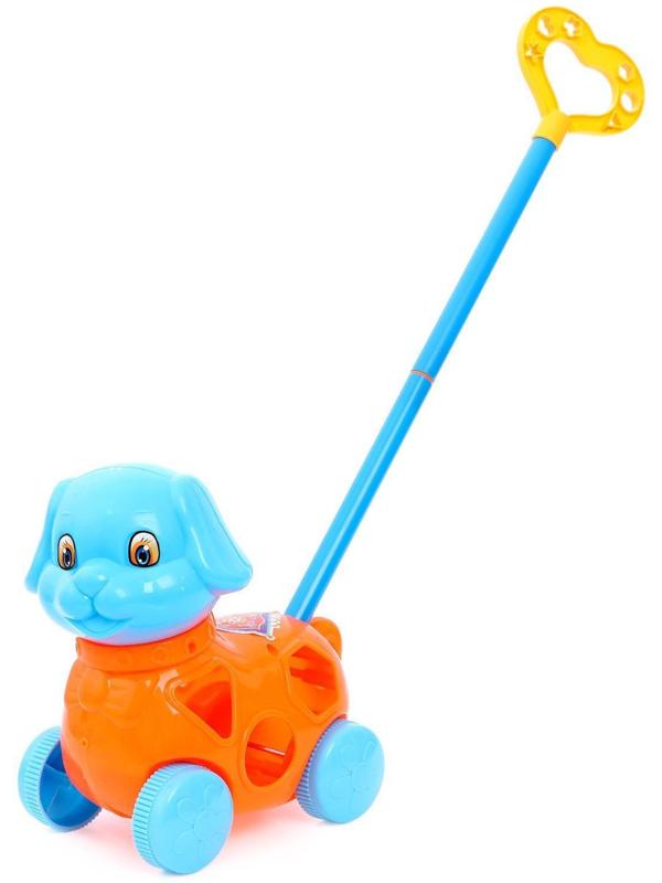 Каталка на палочке «Собачка», с сортером, цвета МИКС