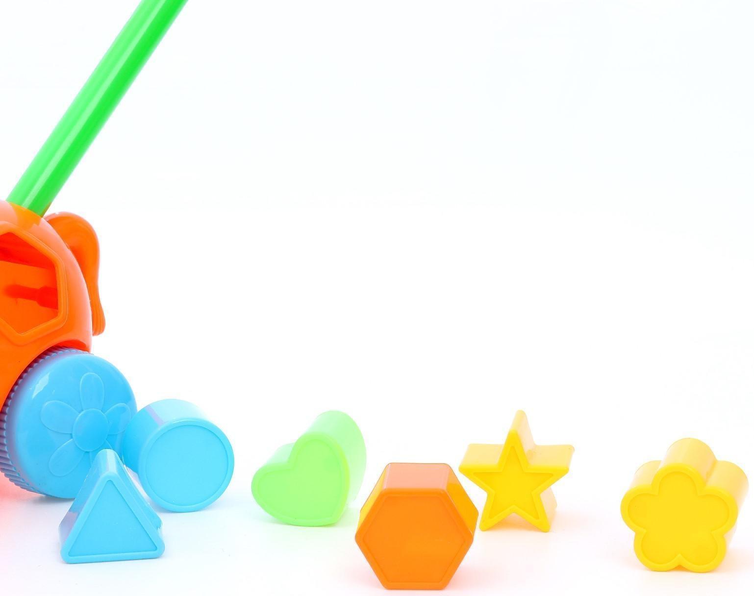 Каталка на палочке «Слоник», с сортером цвета МИКС