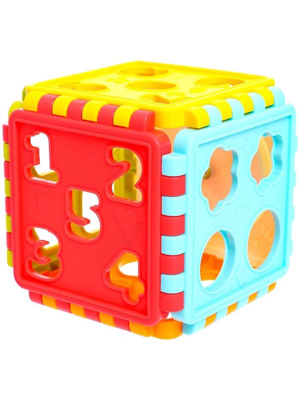 Развивающая игрушка-сортер «Куб», с часиками