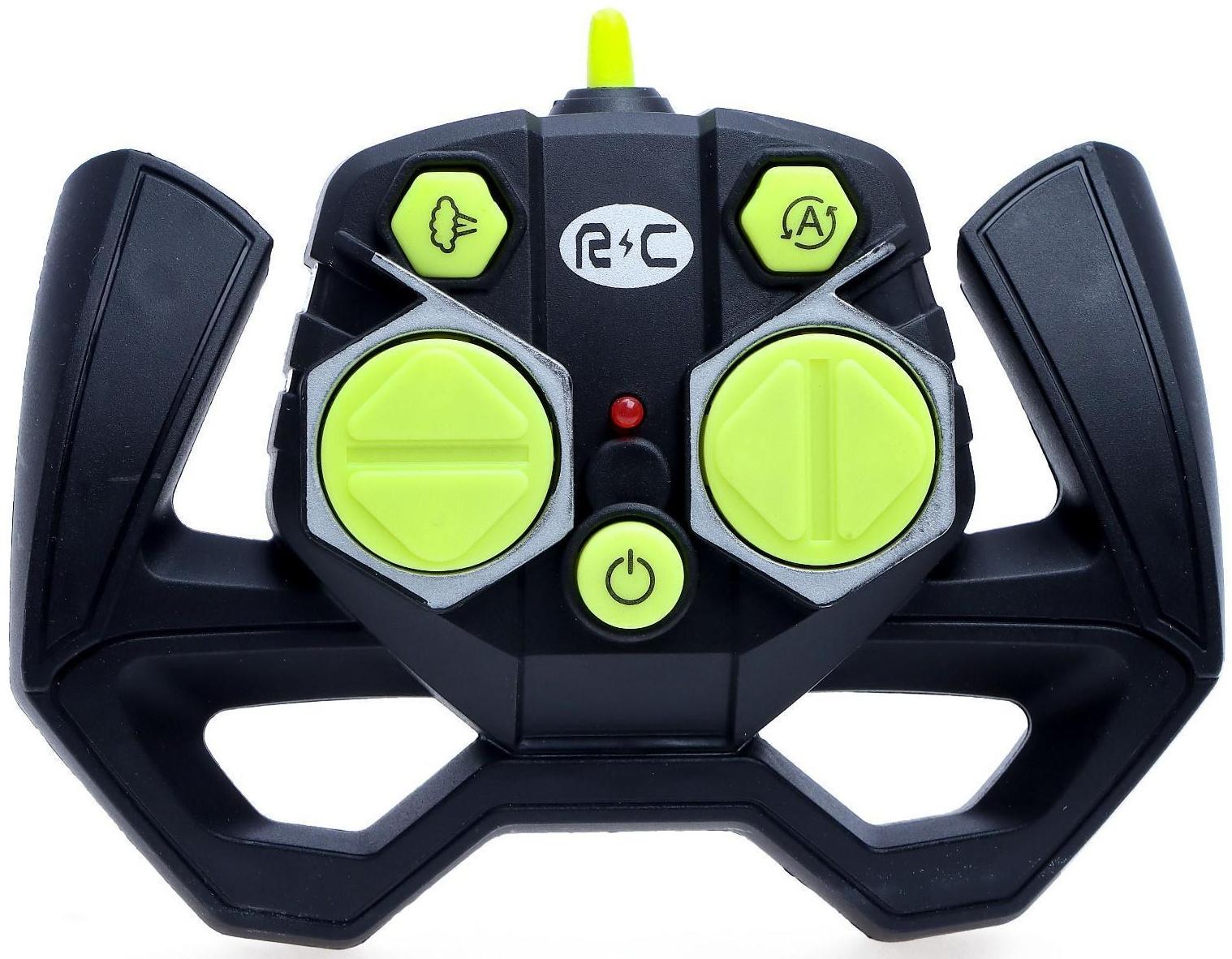 Машина радиоуправляемая «Хот-род», эффект дыма, свет и звук, работает от аккумулятора, цвет зелёный